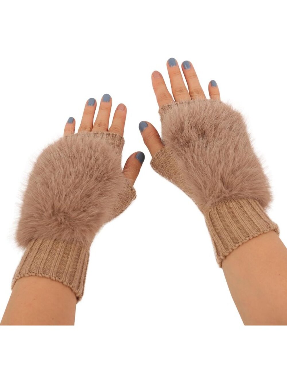 Cozy Fuzzy Fingerless Gloves | Knit Arm Warmers for Winter & Cold Weather